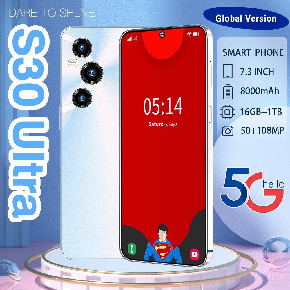 New Mainstream Flagship Smartphone S30 ultra HD Screen 16+512 Memory Android Mobile Game Video Phone Low Price